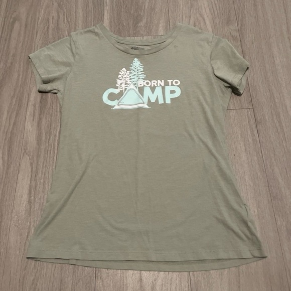 Columbia Green 'Born to Camp' Short Sleeve Tee - Picture 1 of 2